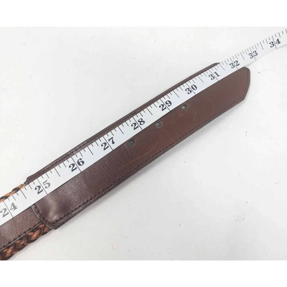 Avignon Genuine Leather Belt Women's M Brown Concho Plates Boho Western